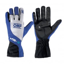 Перчатки 09 OMP KS-3 картинг черный/белый/синий, размер S - LadaSportLine - Все для автоспорта и тюнинга