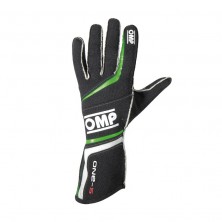 Перчатки FIA 09 OMP ONE-S черный/белый/зеленый, размер 09 - LadaSportLine - Все для автоспорта и тюнинга
