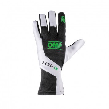 Перчатки 07 OMP KS-3 картинг черный/белый/зеленый, размер XXS - LadaSportLine - Все для автоспорта и тюнинга