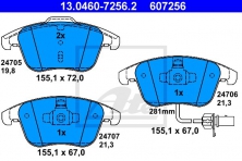 Тормозные колодки AUDI A4 quattro передние, ATE 13.0460-7256.2 - LadaSportLine - Все для автоспорта и тюнинга