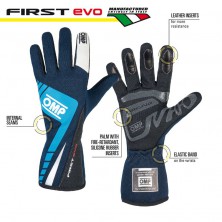 Перчатки FIA 11 OMP First Evo синие/голубые, размер 11 - LadaSportLine - Все для автоспорта и тюнинга