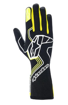 Перчатки FIA 12 Alpinestars TECH-1 RACE v4, черный/желтый неоновый, р-р XL - LadaSportLine - Все для автоспорта и тюнинга