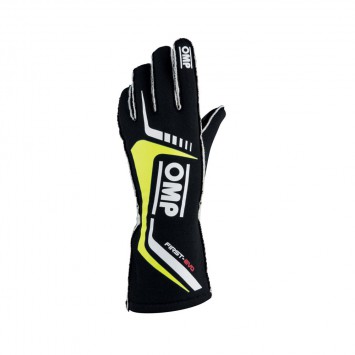 Перчатки FIA 10 OMP First Evo черный/желтый FIA 8856-2018, размер 10 - LadaSportLine - Все для автоспорта и тюнинга